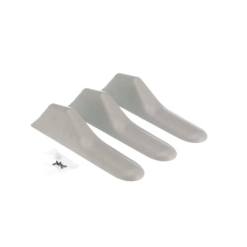 Angled view of the three elongated drum baffles against a blue background