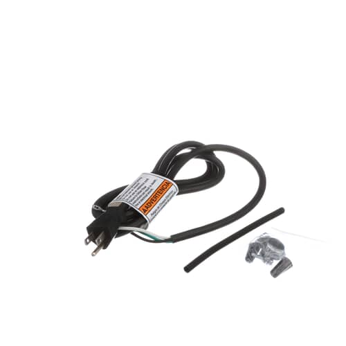 Close up of the strain relief clamp and wire nuts included with the Whirlpool power cord kit