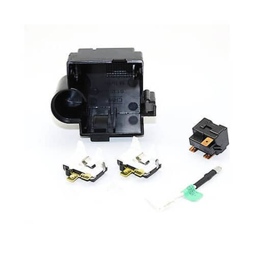 Whirlpool 8201769 Refrigerator Compressor Start Device Kit with relay, overload, and housing.