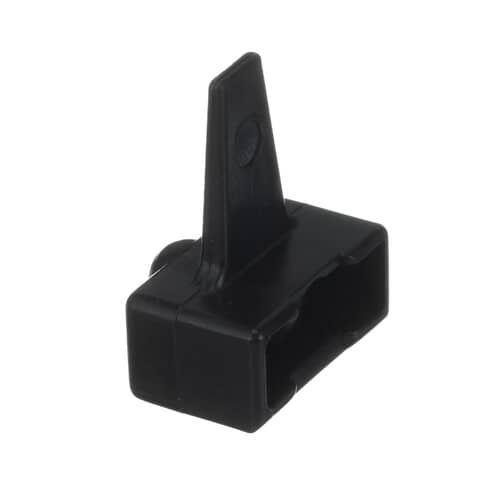 Close-up of the Whirlpool WP43-0057 Actuator Switch showing the electrical connector, ensuring proper lid switch operation for Whirlpool washers.