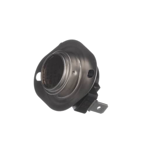 Front view of the Whirlpool WP53-0771 Hi-Limit Thermostat showing the durable metal housing and electrical connectors designed for efficient temperature regulation in various Whirlpool appliances.