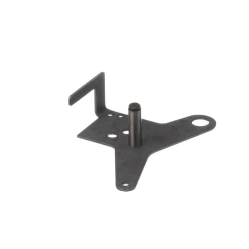 Close-up side angle of the Whirlpool WP63033630 Idler Arm & Shaft Assembly, emphasizing the attachment point and the durable design of the component.