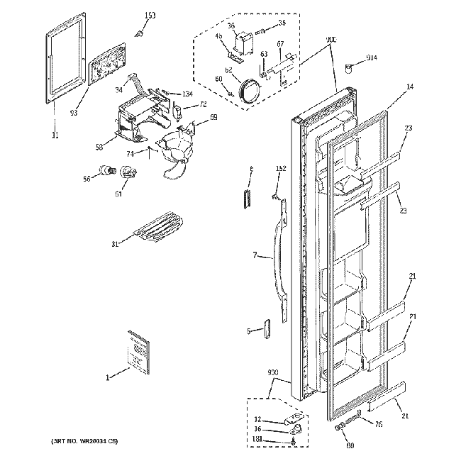 GE WR02X11330 Refrigerator Hose Connector OEM Replacement